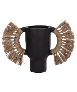 ΕΠΙΤΡΑΠΕΖΙΟ ΔΙΑΚΟΣΜΗΤΙΚΟ ΒΑΖΟ ALICA HM4668.01L ΜΑΥΡΗ ΤΕΡΑΚΟΤΑ & GRASS--64x22x38Υεκ