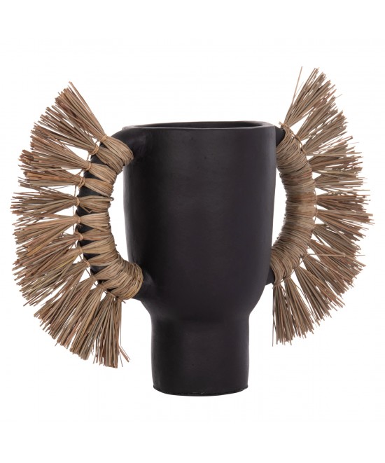 ΕΠΙΤΡΑΠΕΖΙΟ ΔΙΑΚΟΣΜΗΤΙΚΟ ΒΑΖΟ ALICA HM4668.01L ΜΑΥΡΗ ΤΕΡΑΚΟΤΑ & GRASS--64x22x38Υεκ