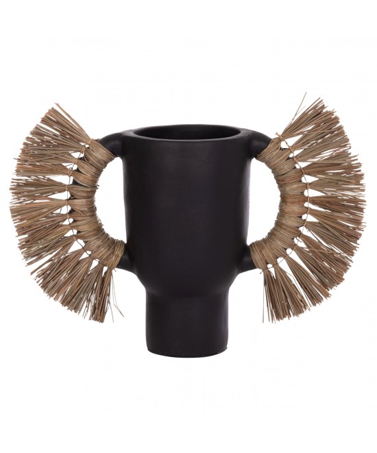 ΕΠΙΤΡΑΠΕΖΙΟ ΔΙΑΚΟΣΜΗΤΙΚΟ ΒΑΖΟ ALICA HM4668.01L ΜΑΥΡΗ ΤΕΡΑΚΟΤΑ & GRASS--64x22x38Υεκ