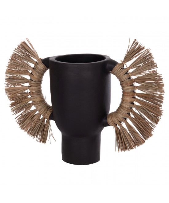 ΕΠΙΤΡΑΠΕΖΙΟ ΔΙΑΚΟΣΜΗΤΙΚΟ ΒΑΖΟ ALICA HM4668.01L ΜΑΥΡΗ ΤΕΡΑΚΟΤΑ & GRASS--64x22x38Υεκ