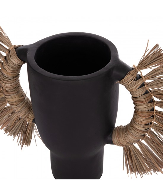 ΕΠΙΤΡΑΠΕΖΙΟ ΔΙΑΚΟΣΜΗΤΙΚΟ ΒΑΖΟ ALICA HM4668.01L ΜΑΥΡΗ ΤΕΡΑΚΟΤΑ & GRASS--64x22x38Υεκ