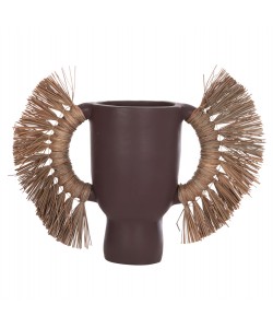 ΕΠΙΤΡΑΠΕΖΙΟ ΔΙΑΚΟΣΜΗΤΙΚΟ ΒΑΖΟ ALICA HM4668.07L ΣΟΚΟΛΑΤΙ ΤΕΡΑΚΟΤΑ & GRASS--64x22x38Υεκ