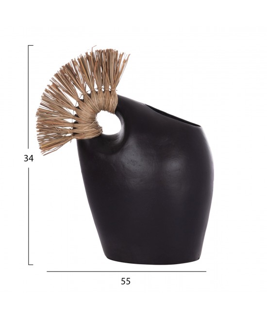 ΕΠΙΤΡΑΠΕΖΙΟ ΔΙΑΚΟΣΜΗΤΙΚΟ ALICA2 HM4671.01 ΜΑΥΡΗ ΤΕΡΑΚΟΤΑ & GRASS--44x18x50Υεκ.