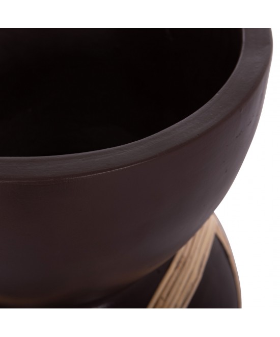 ΔΙΑΚΟΣΜΗΤΙΚΟ ΒΑΖΟ ΔΑΠΕΔΟΥ MAYNARD HM4672.07L TERRACOTTA ΣΟΚΟΛΑΤΙ-RATTAN Φ32x62.5Υεκ