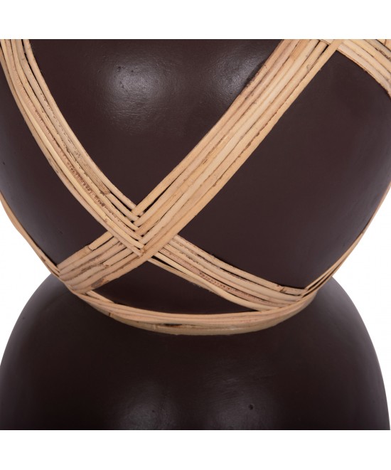 ΔΙΑΚΟΣΜΗΤΙΚΟ ΒΑΖΟ ΔΑΠΕΔΟΥ MAYNARD HM4672.07L TERRACOTTA ΣΟΚΟΛΑΤΙ-RATTAN Φ32x62.5Υεκ
