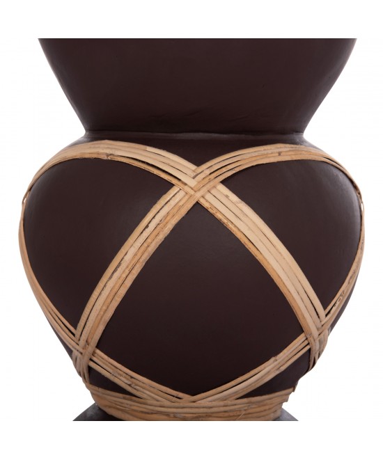 ΔΙΑΚΟΣΜΗΤΙΚΟ ΒΑΖΟ ΔΑΠΕΔΟΥ MAYNARD HM4672.07S TERRACOTTA ΣΟΚΟΛΑΤΙ-RATTAN Φ27.5x50Υεκ