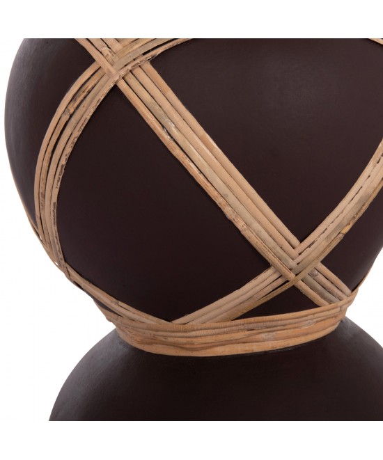 ΔΙΑΚΟΣΜΗΤΙΚΟ ΒΑΖΟ ΔΑΠΕΔΟΥ MAYNARD HM4672.07S TERRACOTTA ΣΟΚΟΛΑΤΙ-RATTAN Φ27.5x50Υεκ