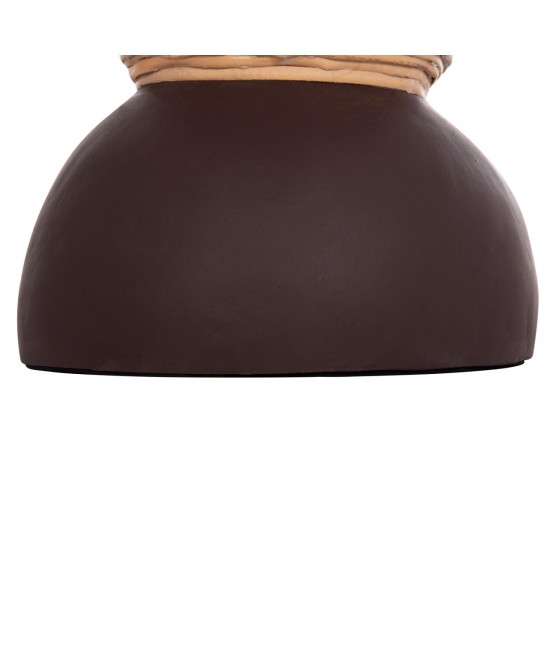 ΔΙΑΚΟΣΜΗΤΙΚΟ ΒΑΖΟ ΔΑΠΕΔΟΥ MAYNARD HM4672.07S TERRACOTTA ΣΟΚΟΛΑΤΙ-RATTAN Φ27.5x50Υεκ