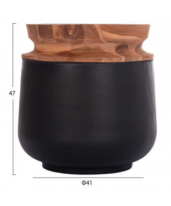 ΔΙΑΚΟΣΜΗΤΙΚΟ ΒΑΖΟ ΔΑΠΕΔΟΥ LINTER HM4662.01L FIBER CEMENT ΜΑΥΡΟ--ΞΥΛΟ ΤΕΑΚ Φ41x47Υεκ.