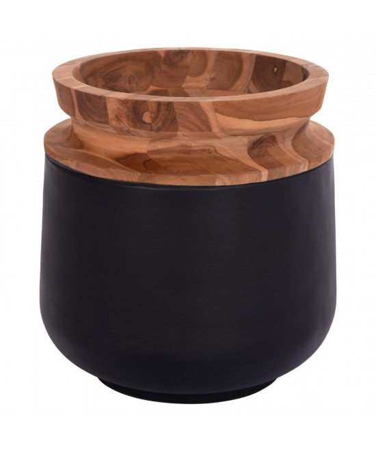 ΔΙΑΚΟΣΜΗΤΙΚΟ ΒΑΖΟ ΔΑΠΕΔΟΥ LINTER HM4662.01L FIBER CEMENT ΜΑΥΡΟ--ΞΥΛΟ ΤΕΑΚ Φ41x47Υεκ.