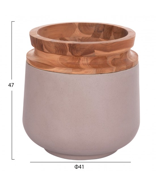 ΔΙΑΚΟΣΜΗΤΙΚΟ ΒΑΖΟ ΔΑΠΕΔΟΥ LINTER HM4662.05L FIBER CEMENT ΓΚΡΙ ΜΑΤ--ΞΥΛΟ ΤΕΑΚ Φ41x47Υεκ