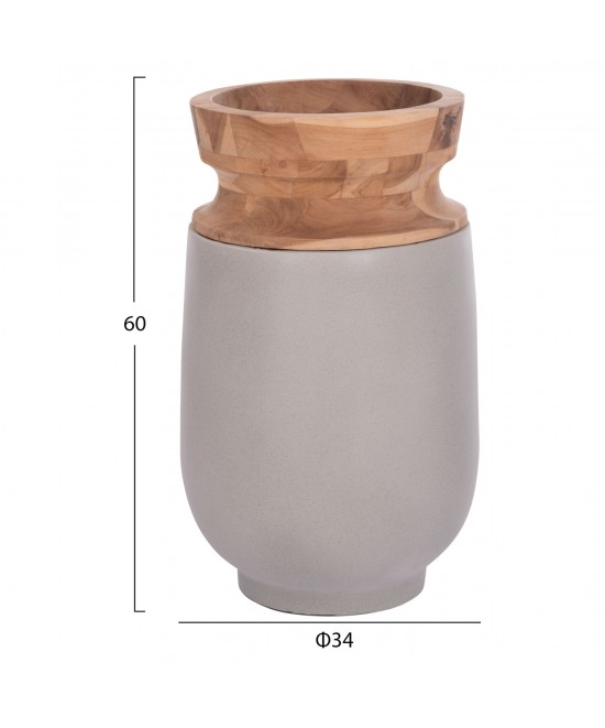 ΔΙΑΚΟΣΜΗΤΙΚΟ ΒΑΖΟ ΔΑΠΕΔΟΥ LINTER HM4662.03S FIBER CEMENT ΓΚΡΙ--ΞΥΛΟ ΤΕΑΚ Φ34x60Υεκ. ΔΙΑΚΟΣΜΗΤΙΚΟ ΒΑΖΟ ΔΑΠΕΔΟΥ LINTER HM4662.03S FIBER CEMENT ΓΚΡΙ--ΞΥΛΟ ΤΕΑΚ Φ34x60Υεκ.
