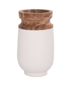 ΔΙΑΚΟΣΜΗΤΙΚΟ ΒΑΖΟ ΔΑΠΕΔΟΥ LINTER HM4662.02S FIBER CEMENT ΛΕΥΚΟ--ΞΥΛΟ ΤΕΑΚ Φ34x60Υεκ.