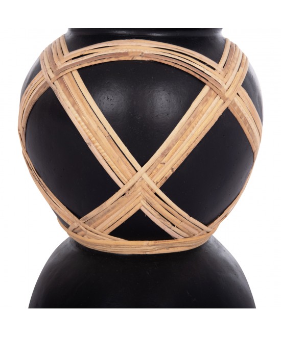 ΔΙΑΚΟΣΜΗΤΙΚΟ ΒΑΖΟ ΔΑΠΕΔΟΥ MAYNARD HM4672.01L TERRACOTTA ΜΑΥΡΟ-RATTAN Φ32x62.5Υεκ