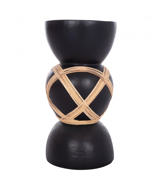 ΔΙΑΚΟΣΜΗΤΙΚΟ ΒΑΖΟ ΔΑΠΕΔΟΥ MAYNARD HM4672.01L TERRACOTTA ΜΑΥΡΟ-RATTAN Φ32x62.5Υεκ