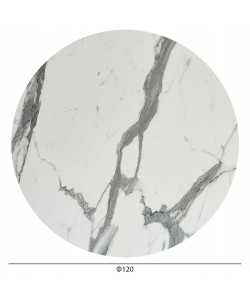 ΕΠΙΦΑΝΕΙΑ ΤΡΑΠΕΖΙΟΥ HPL ΣΤΡΟΓΓΥΛΗ HM6351.31 ΛΕΥΚΟ ΜΑΡΜΑΡΟ Φ120εκ.