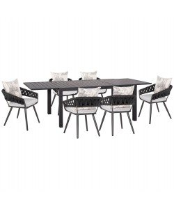 ΣΕΤ ΤΡΑΠΕΖΑΡΙΑΣ ΕΞ.ΧΩΡΟΥ 7ΤΜΧ KRUM HM21156 ΣΚΟΥΡΟ ΓΚΡΙ ΑΛΟΥΜΙΝΙΟ & P.Ε.ΣΧΟΙΝΙ