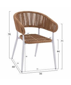 ΣΕΤ ΤΡΑΠΕΖΑΡΙΑ 3ΤΜΧ ΤΡΑΠΕΖΙ ΑΛΟΥΜΙΝΙΟΥ 80X80 & ΠΟΛΥΘΡΟΝΕΣ ΛΕΥΚΕΣ HM11442
