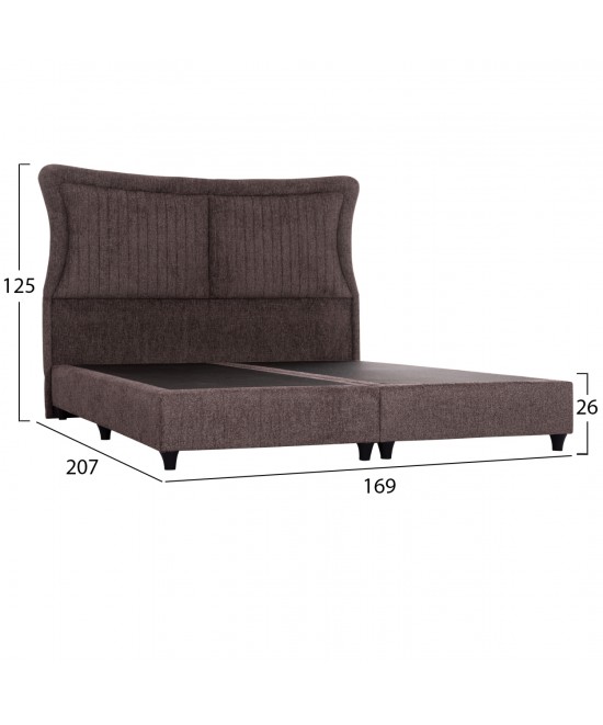 ΚΡEΒΑΤΙ ΔΙΠΛΟ NESTOR HM715.02 ΥΦΑΣΜΑ TEDDY ΚΑΦΕ--ΓΙΑ ΣΤΡΩΜΑ 160x200εκ.