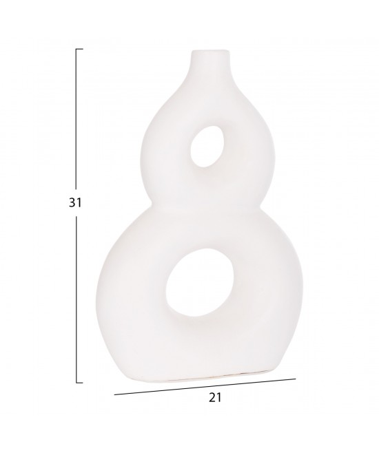 ΕΠΙΤΡΑΠΕΖΙΟ ΔΙΑΚΟΣΜΗΤΙΚΟ ΒΑΖΟ FIORIN HM4666.02S ΤΕΡΑΚΟΤΑ ΣΕ ΛΕΥΚΟ--21x7.5x31Υεκ.