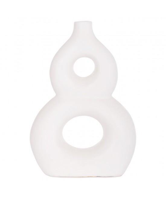 ΕΠΙΤΡΑΠΕΖΙΟ ΔΙΑΚΟΣΜΗΤΙΚΟ ΒΑΖΟ FIORIN HM4666.02S ΤΕΡΑΚΟΤΑ ΣΕ ΛΕΥΚΟ--21x7.5x31Υεκ.