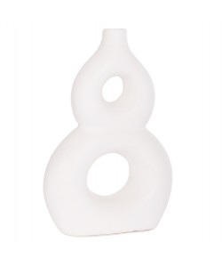 ΕΠΙΤΡΑΠΕΖΙΟ ΔΙΑΚΟΣΜΗΤΙΚΟ ΒΑΖΟ FIORIN HM4666.02S ΤΕΡΑΚΟΤΑ ΣΕ ΛΕΥΚΟ--21x7.5x31Υεκ.