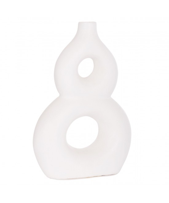 ΕΠΙΤΡΑΠΕΖΙΟ ΔΙΑΚΟΣΜΗΤΙΚΟ ΒΑΖΟ FIORIN HM4666.02S ΤΕΡΑΚΟΤΑ ΣΕ ΛΕΥΚΟ--21x7.5x31Υεκ.