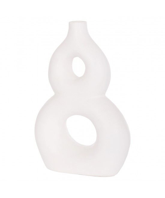 ΕΠΙΤΡΑΠΕΖΙΟ ΔΙΑΚΟΣΜΗΤΙΚΟ ΒΑΖΟ FIORIN HM4666.02S ΤΕΡΑΚΟΤΑ ΣΕ ΛΕΥΚΟ--21x7.5x31Υεκ.