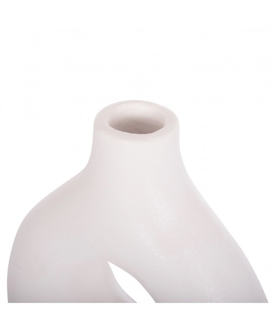 ΕΠΙΤΡΑΠΕΖΙΟ ΔΙΑΚΟΣΜΗΤΙΚΟ ΒΑΖΟ FIORIN HM4666.02S ΤΕΡΑΚΟΤΑ ΣΕ ΛΕΥΚΟ--21x7.5x31Υεκ.