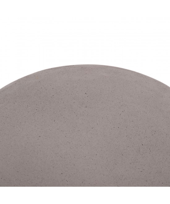 ΒΟΗΘΗΤΙΚΟ ΤΡΑΠΕΖΙ ΣΤΡΟΓΓΥΛΟ DELIA HM18167.03 FIBER CEMENT ΓΚΡΙ & RATTAN Φ40x45Υεκ
