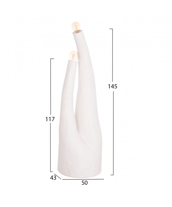 ΔΙΑΚΟΣΜΗΤΙΚΟ ΦΩΤΙΣΤΙΚΟ ΔΑΠΕΔΟΥ TUSKEN HM4702.02 FIBER CEMENT-ΛΕΥΚΟ 50x43x145Υεκ