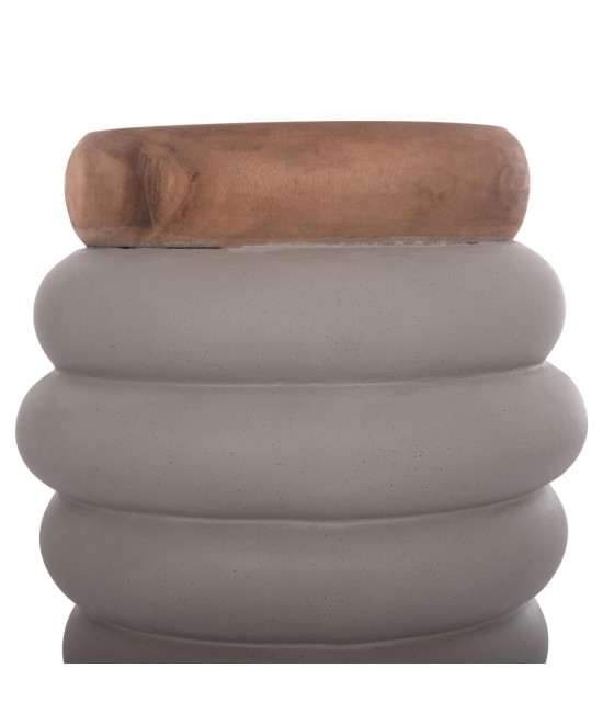 ΣΚΑΜΠΟ PUFFAT HM18172.03 FIBER CEMENT ΓΚΡΙ- ΞΥΛΟ TEAK TOP Φ45x46Υεκ.