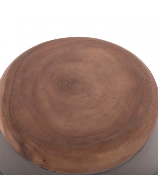 ΣΚΑΜΠΟ PUFFAT HM18172.03 FIBER CEMENT ΓΚΡΙ- ΞΥΛΟ TEAK TOP Φ45x46Υεκ.