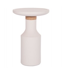 ΒΟΗΘΗΤΙΚΟ ΤΡΑΠΕΖΙ TRED(T) HM18169.02 FIBER CEMENT ΛΕΥΚΟ-ΦΥΣΙΚΟ RATTAN--Φ40x61Υεκ.