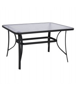 ΤΡΑΠΕΖΙ BRUNO 140Χ80Χ72Υεκ. ΓΚΡΙ ΜΕΤΑΛΛΙΚΟ ΜΕ ΓΥΑΛΙΝΗ ΕΠΙΦΑΝΕΙΑ HM5106.01