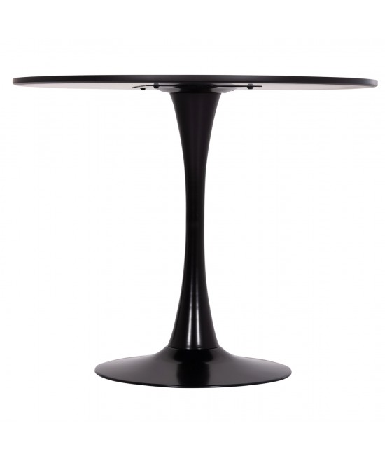 ΤΡΑΠΕΖΙ ΣΤΡΟΓΓΥΛΟ BROLIN HM18141.02 MDF TOP-ΒΑΣΗ ΜΕΤΑΛΛΙΚΗ--ΜΑΥΡΟ Φ90x73Υεκ