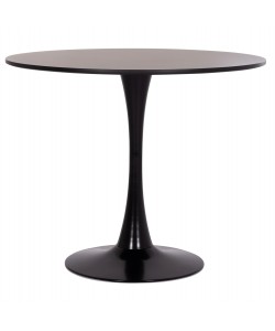 ΤΡΑΠΕΖΙ ΣΤΡΟΓΓΥΛΟ BROLIN HM18141.02 MDF TOP-ΒΑΣΗ ΜΕΤΑΛΛΙΚΗ--ΜΑΥΡΟ Φ90x73Υεκ