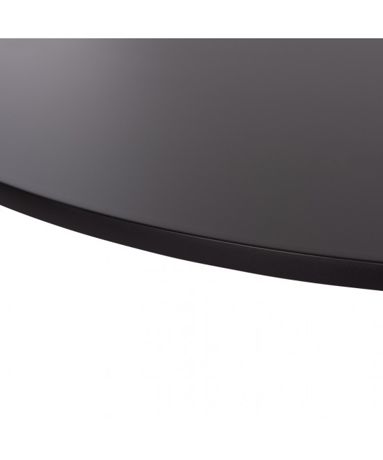 ΤΡΑΠΕΖΙ ΣΤΡΟΓΓΥΛΟ BROLIN HM18141.02 MDF TOP-ΒΑΣΗ ΜΕΤΑΛΛΙΚΗ--ΜΑΥΡΟ Φ90x73Υεκ