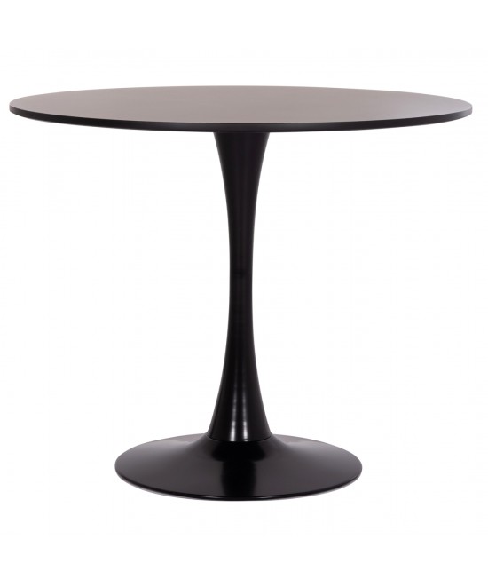 ΤΡΑΠΕΖΙ ΣΤΡΟΓΓΥΛΟ BROLIN HM18141.02 MDF TOP-ΒΑΣΗ ΜΕΤΑΛΛΙΚΗ--ΜΑΥΡΟ Φ90x73Υεκ