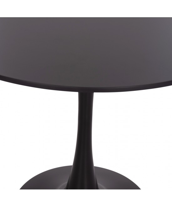 ΤΡΑΠΕΖΙ ΣΤΡΟΓΓΥΛΟ BROLIN HM18141.02 MDF TOP-ΒΑΣΗ ΜΕΤΑΛΛΙΚΗ--ΜΑΥΡΟ Φ90x73Υεκ