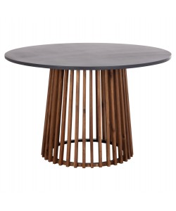 ΤΡΑΠΕΖΙ ΣΤΡΟΓΓΥΛΟ ΕΞ.ΧΩΡΟΥ CRISTOBAL HM6235 ΞΥΛΟ ΑΚΑΚΙΑΣ-CEMENT TOP Φ120x77Υεκ