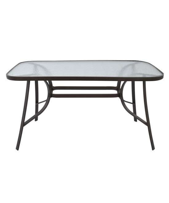 ΤΡΑΠΕΖΙ BRUNO 140Χ80Χ72Υεκ. ΚΑΦΕ ΜΕΤΑΛΛΙΚΟ ΜΕ ΓΥΑΛΙΝΗ ΕΠΙΦΑΝΕΙΑ HM5106.02