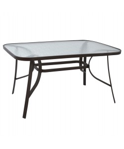 ΤΡΑΠΕΖΙ BRUNO 140Χ80Χ72Υεκ. ΚΑΦΕ ΜΕΤΑΛΛΙΚΟ ΜΕ ΓΥΑΛΙΝΗ ΕΠΙΦΑΝΕΙΑ HM5106.02