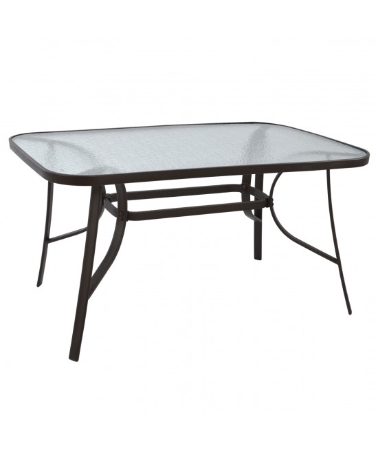 ΤΡΑΠΕΖΙ BRUNO 140Χ80Χ72Υεκ. ΚΑΦΕ ΜΕΤΑΛΛΙΚΟ ΜΕ ΓΥΑΛΙΝΗ ΕΠΙΦΑΝΕΙΑ HM5106.02