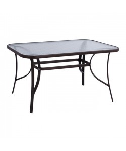 ΤΡΑΠΕΖΙ BRUNO 140Χ80Χ72Υεκ. ΚΑΦΕ ΜΕΤΑΛΛΙΚΟ ΜΕ ΓΥΑΛΙΝΗ ΕΠΙΦΑΝΕΙΑ HM5106.02