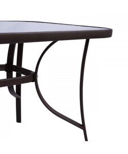 ΤΡΑΠΕΖΙ BRUNO 140Χ80Χ72Υεκ. ΚΑΦΕ ΜΕΤΑΛΛΙΚΟ ΜΕ ΓΥΑΛΙΝΗ ΕΠΙΦΑΝΕΙΑ HM5106.02