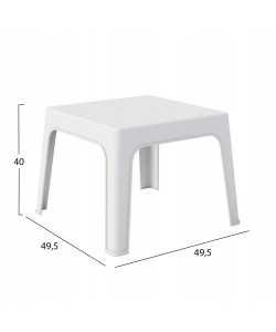 ΤΡΑΠΕΖΑΚΙ ΤΕΤΡΑΓΩΝΟ SLEEK HM6371.01 ΠΟΛΥΠΡΟΠΥΛΕΝΙΟ ΣΕ ΛΕΥΚΟ 56x56x40Υεκ.