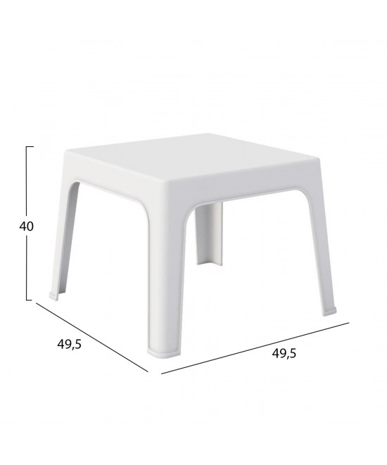 ΤΡΑΠΕΖΑΚΙ ΤΕΤΡΑΓΩΝΟ SLEEK HM6371.01 ΠΟΛΥΠΡΟΠΥΛΕΝΙΟ ΣΕ ΛΕΥΚΟ 49.5x49.5x40Υεκ.