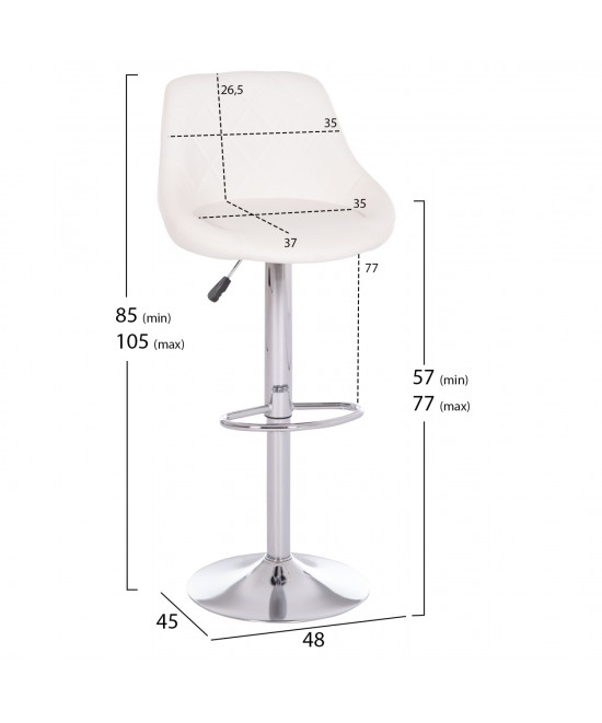 ΣΚΑΜΠΟ ΜΠΑΡ ROSE HM204.22 ΜΕ ΑΜΟΡΤΙΣΕΡ ΧΡΩΜΙΟΥ & ΛΕΥΚΟ PU 48x45x105Υεκ. ΣΚΑΜΠΟ ΜΠΑΡ ROSE HM204.22 ΜΕ ΑΜΟΡΤΙΣΕΡ ΧΡΩΜΙΟΥ & ΛΕΥΚΟ PU 48x45x105Υεκ.