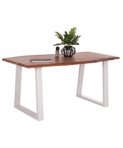 ΤΡΑΠΕΖΙ ΤΡΑΠΕΖΑΡΙΑΣ MONTANA HM8336.12 ΞΥΛΟ ΑΚΑΚΙΑΣ 4εκ.ΠΑΧΟΣ-ΛΕΥΚΑ ΠΟΔΙΑ 160X90X77Υεκ.